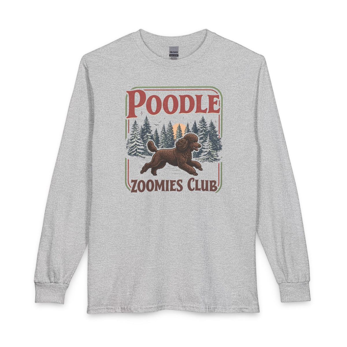 Standard Poodle Zoomies Club Chocolate Long Sleeve
