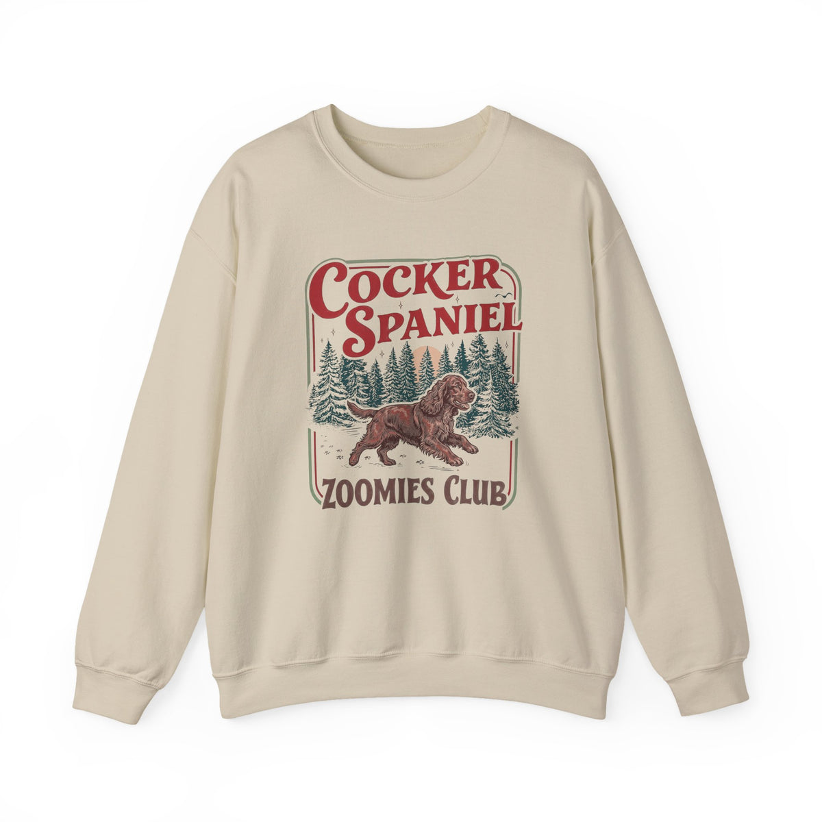 Red Cocker Spaniel Zoomies Club Crewneck Sweatshirt