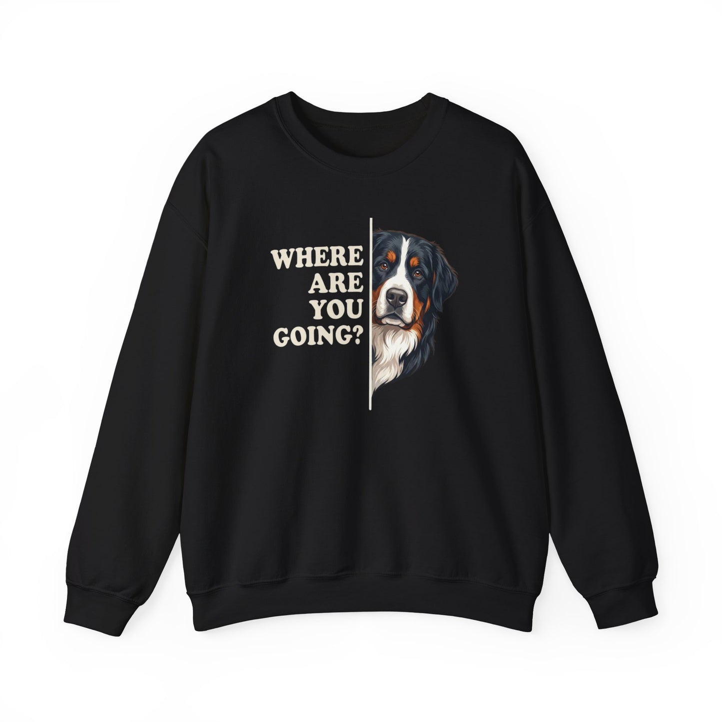 Bernese Mountain Dog Alert Crewneck Sweatshirt Black