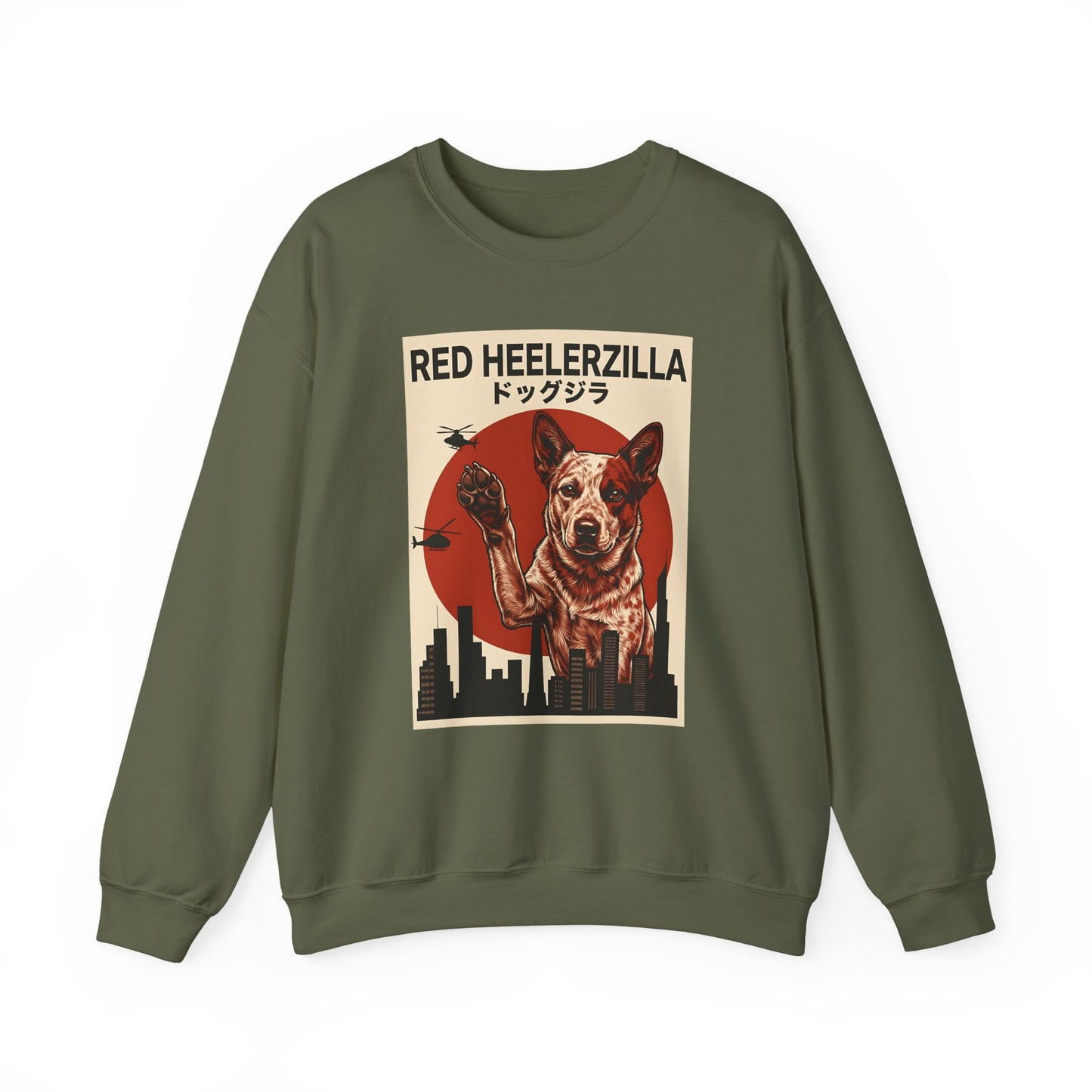 Red Heelerzilla Crewneck Sweatshirt