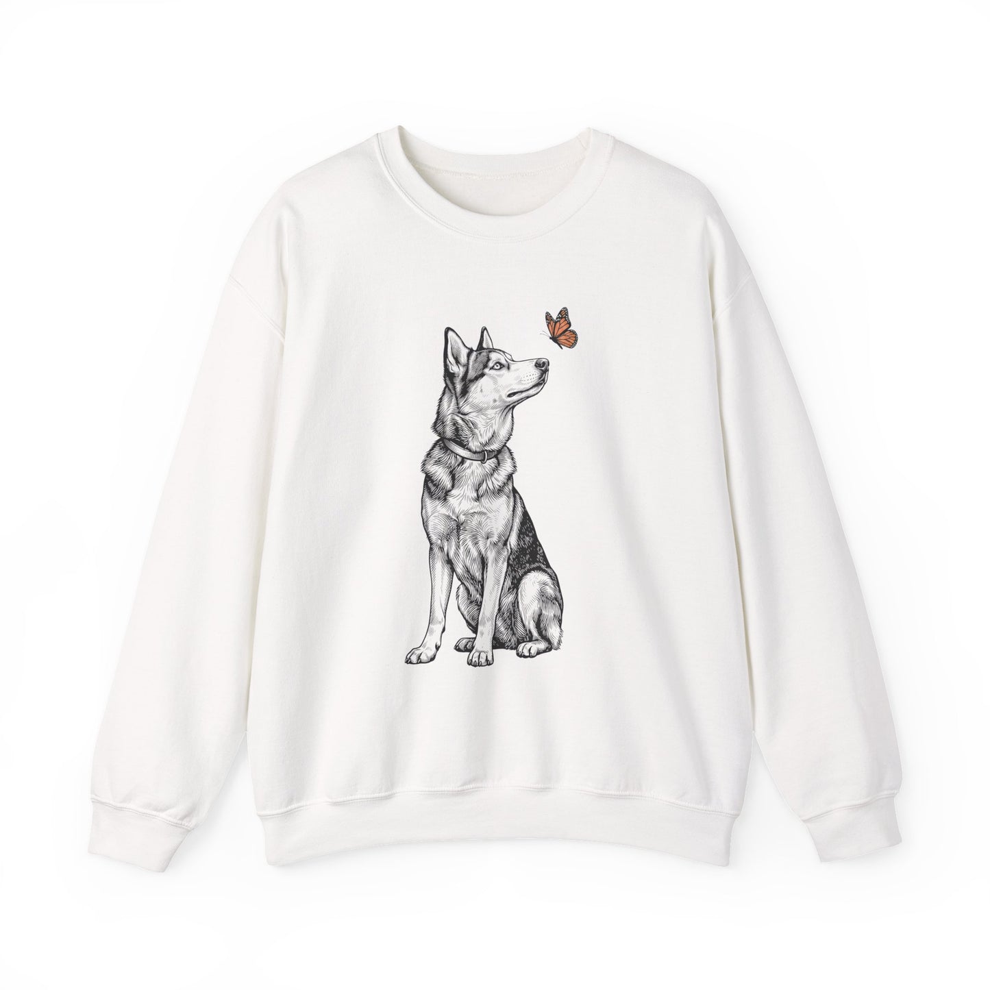 Husky Butterfly Crewneck Sweatshirt White