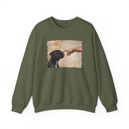 God Creates Black Boxer Crewneck Sweatshirt