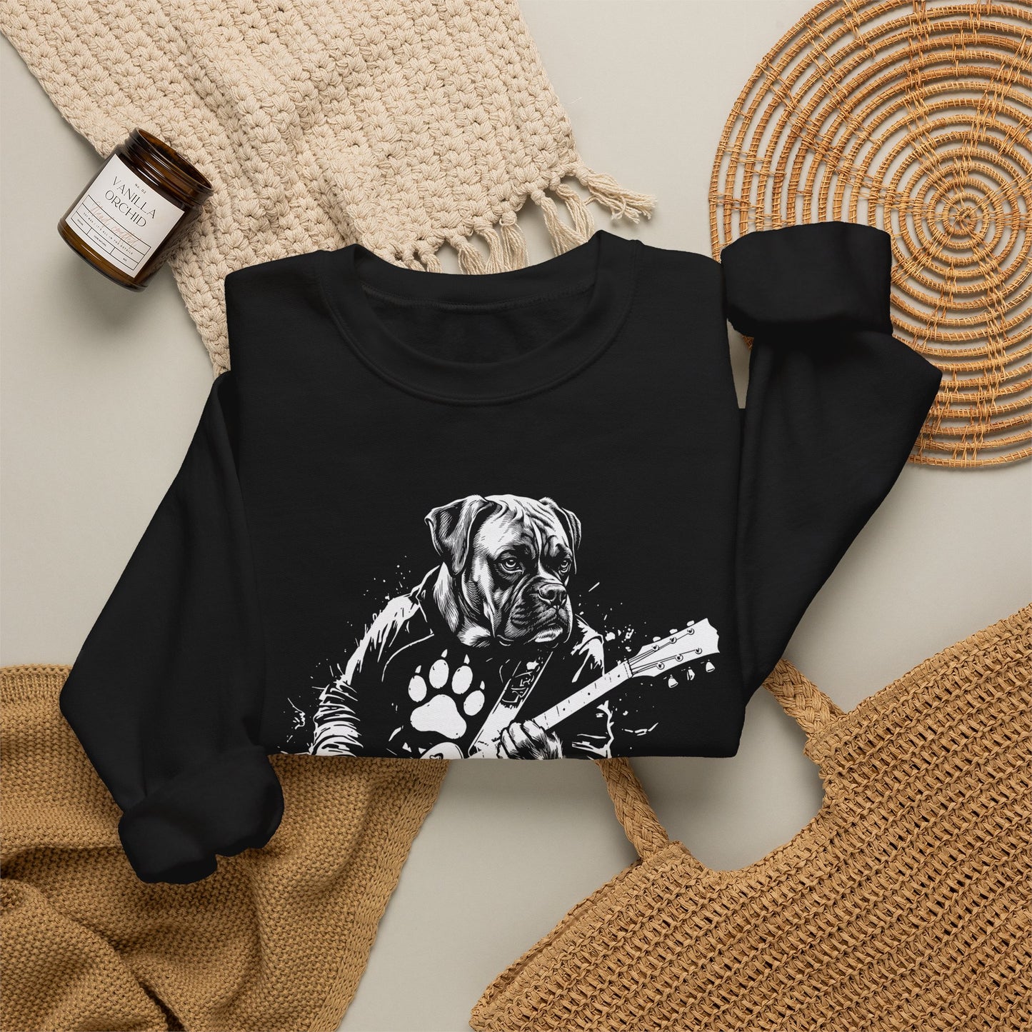 Boxer Guitar Crewneck Sweatshirt