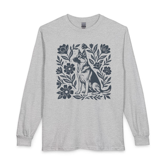 German Shepherd Linocut Long Sleeve