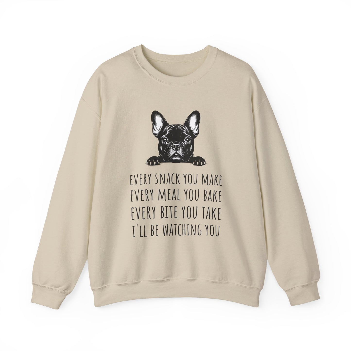 French Bulldog Snack Crewneck Sweatshirt Sand