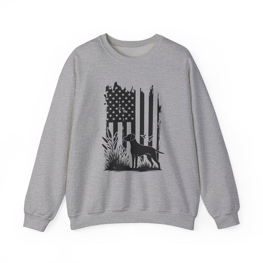 Weimaraner Hunting USA Crewneck Sweatshirt Sport Grey