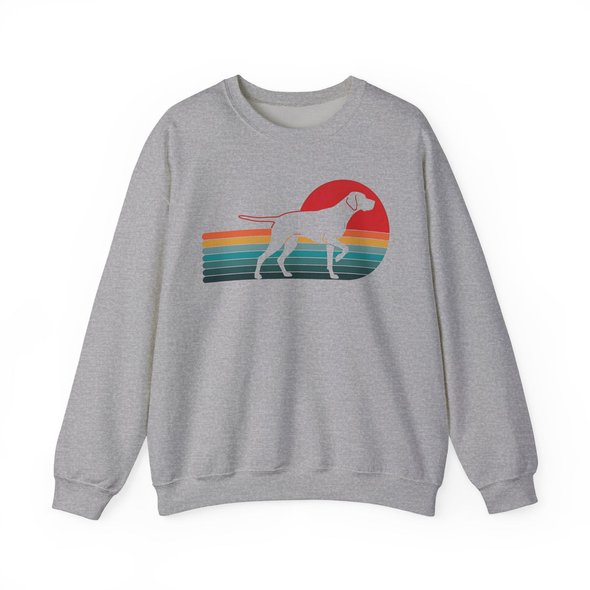 English Pointer Retro Sunset Crewneck Sweatshirt