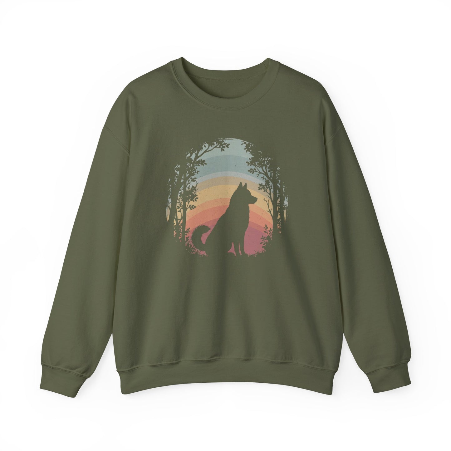 Husky Nature Crewneck Sweatshirt Military Green