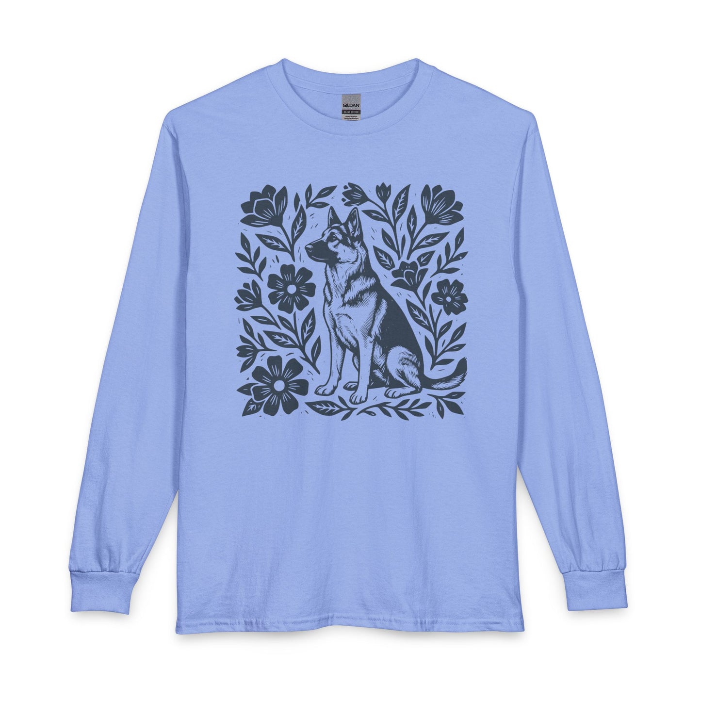 German Shepherd Linocut Long Sleeve