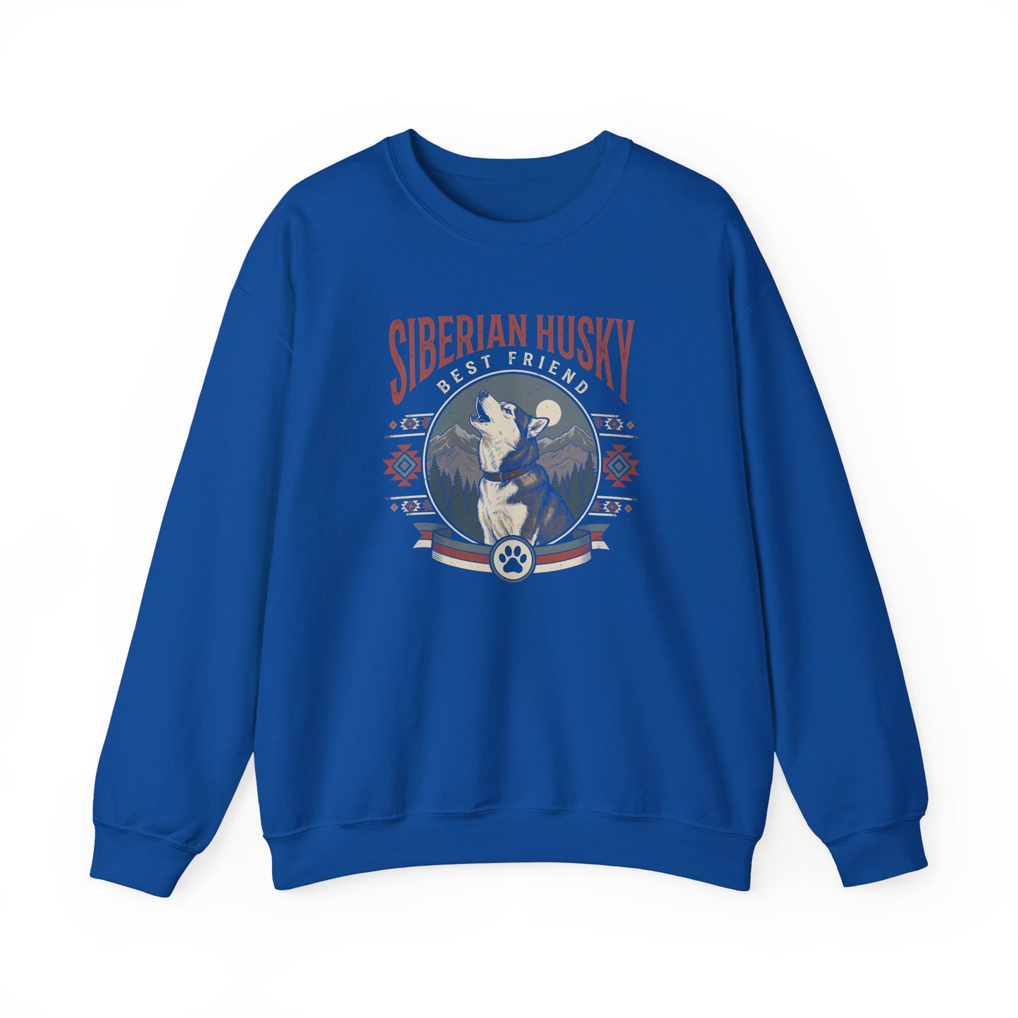 Siberian Husky Best Friend Crewneck Sweatshirt Royal