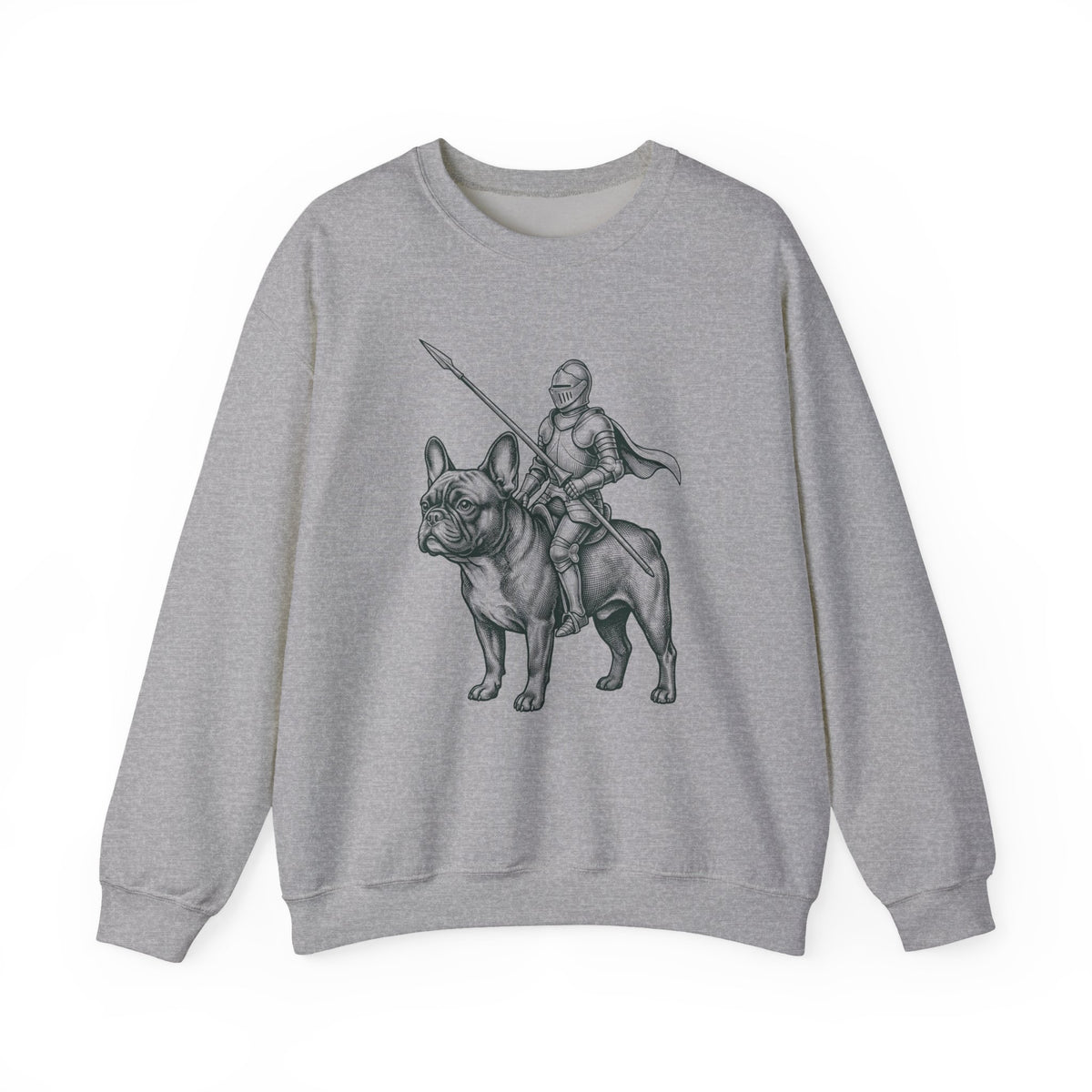 French Bulldog Knight Crewneck Sweatshirt Sport Grey