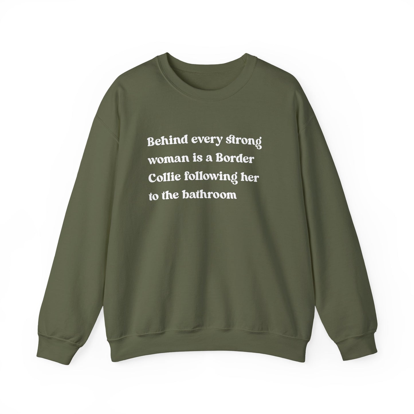 Border Collie Strong Woman Crewneck Sweatshirt