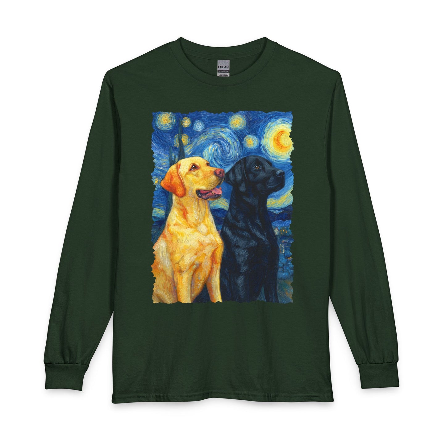 Yellow & Black Lab Van Gogh Long Sleeve