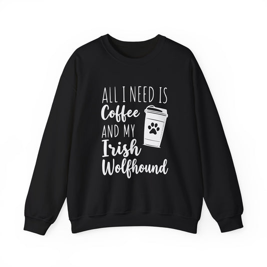 Coffee & Irish Wolfhound Crewneck Sweatshirt