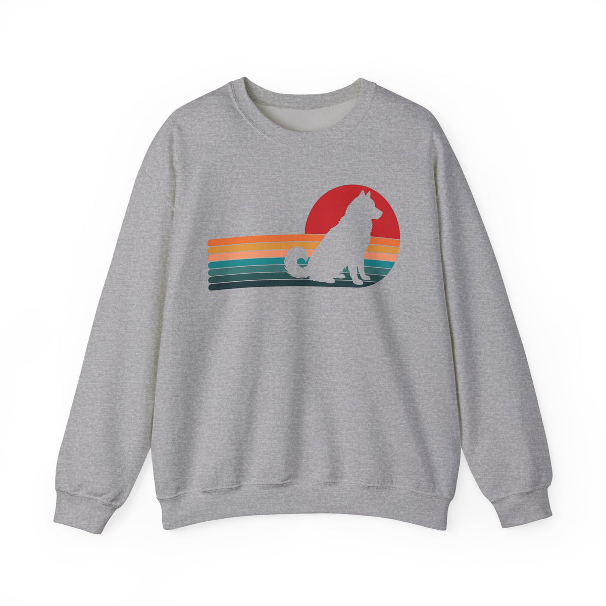 Alaskan Malamute Retro Sunset Crewneck Sweatshirt