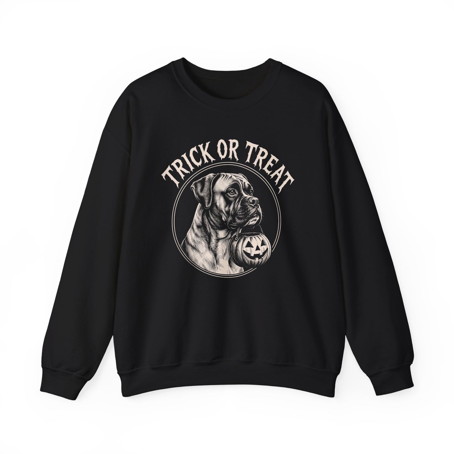 Boxer Trick or Treat Halloween Crewneck Sweatshirt