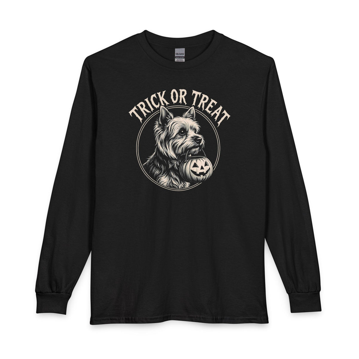 Yorkshire Terrier Trick Or Treat Long Sleeve Black