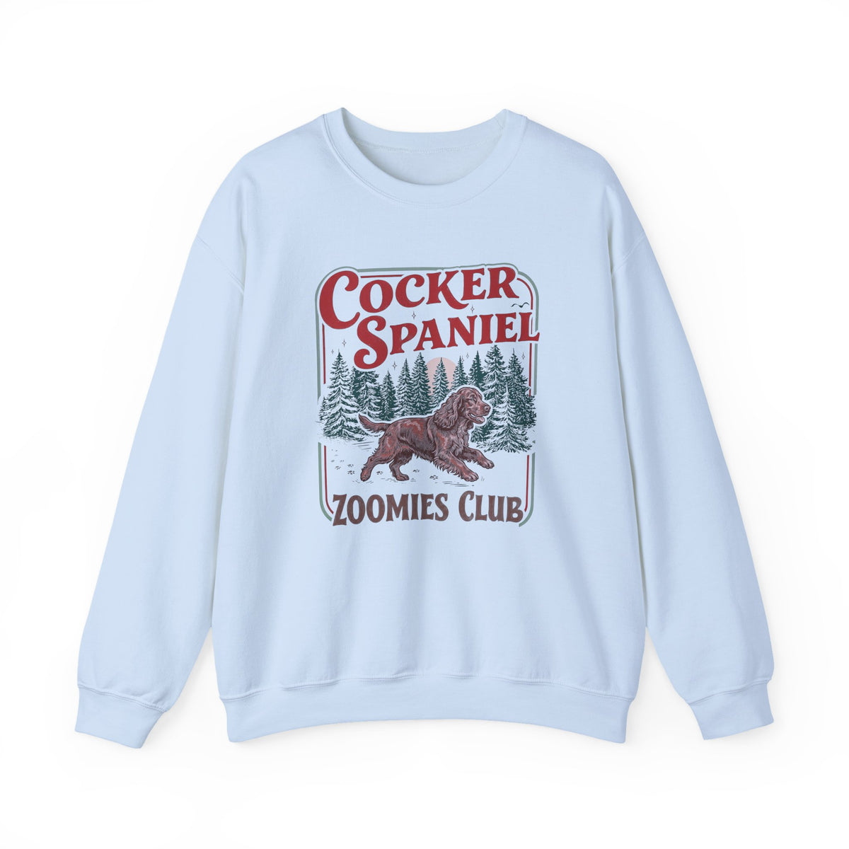 Red Cocker Spaniel Zoomies Club Crewneck Sweatshirt