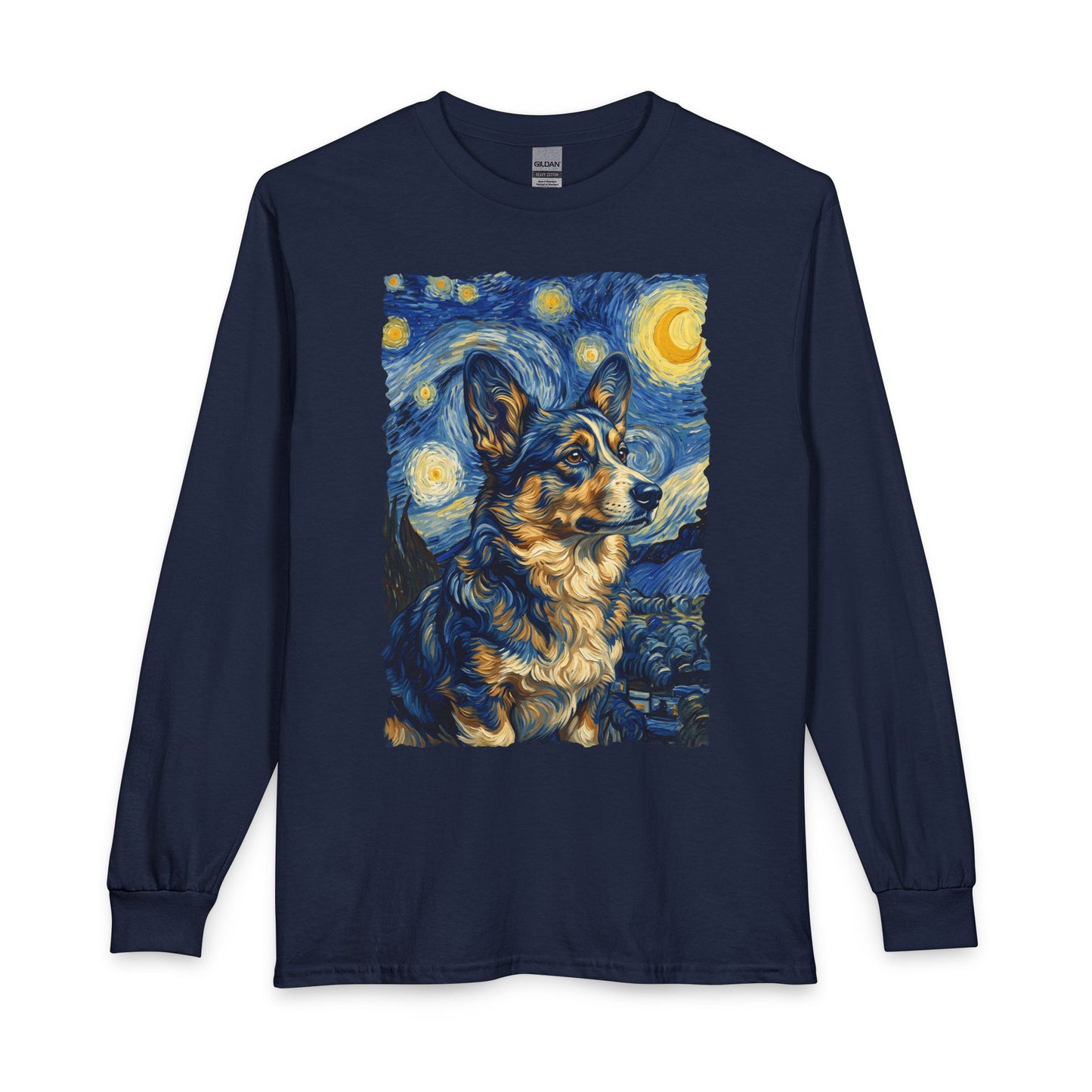 Cardigan Welsh Corgi Van Gogh Long Sleeve