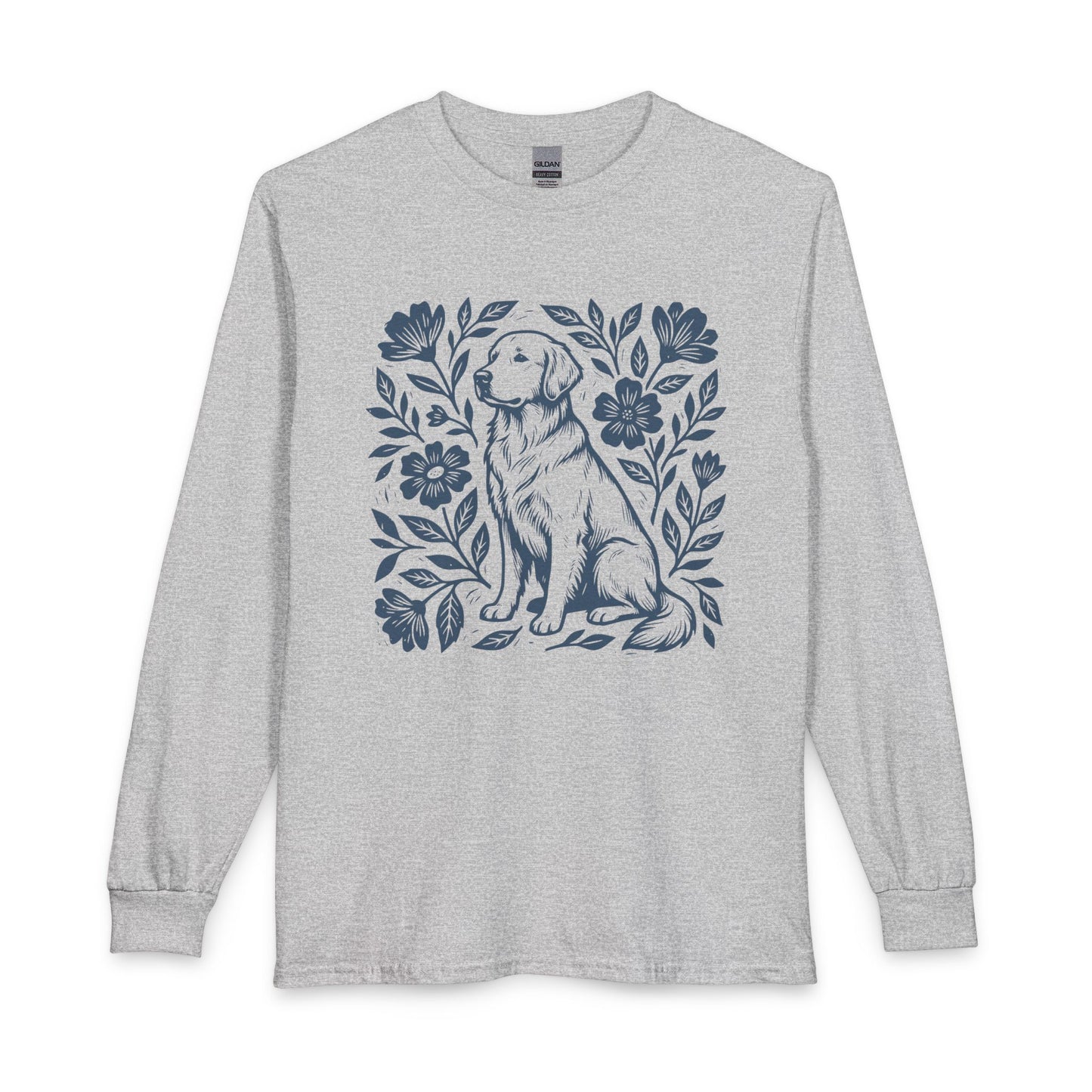 Golden Retriever Linocut Long Sleeve