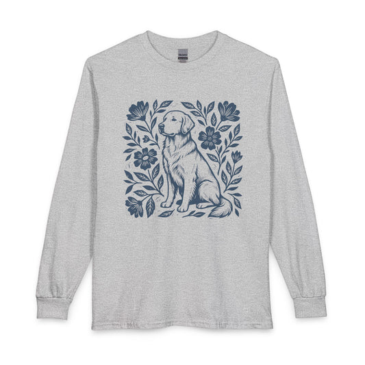 Golden Retriever Linocut Long Sleeve