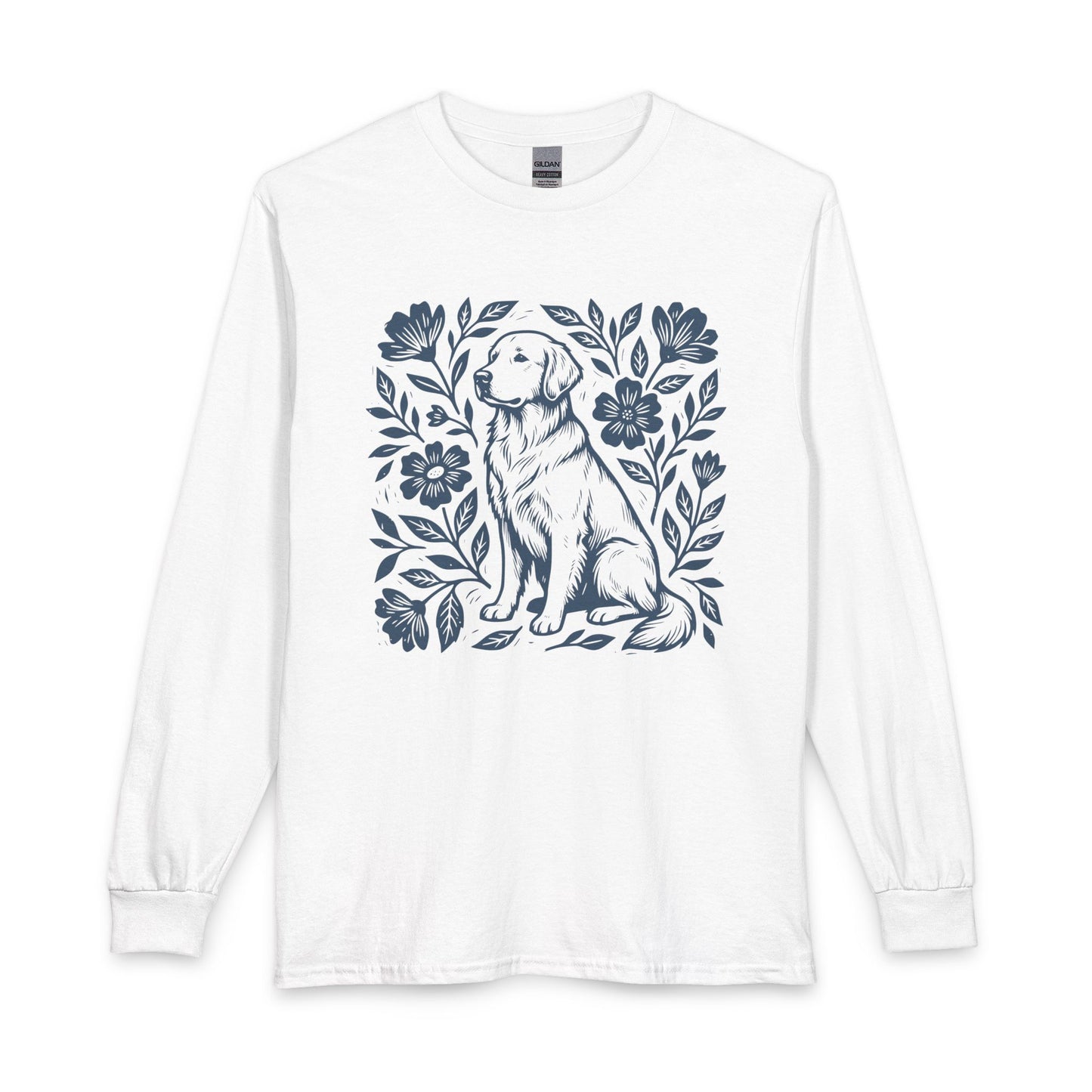 Golden Retriever Linocut Long Sleeve