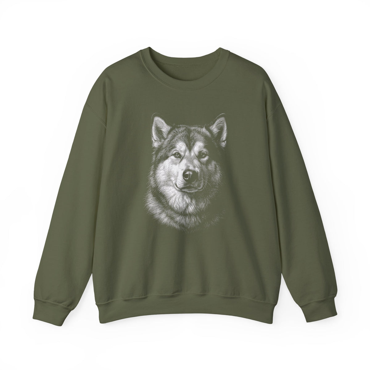 Alaskan Malamute Engraved Crewneck Sweatshirt