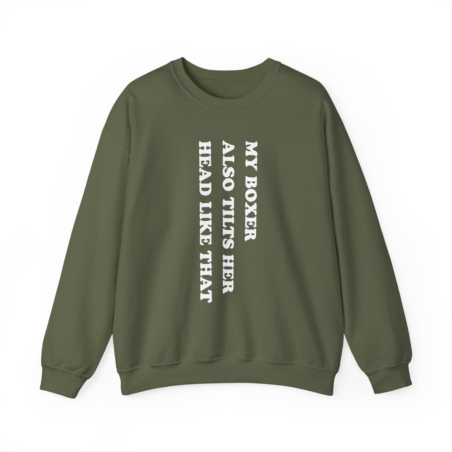 Boxer Tilt Her Head Crewneck Sweatshirt