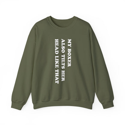 Boxer Tilt Her Head Crewneck Sweatshirt