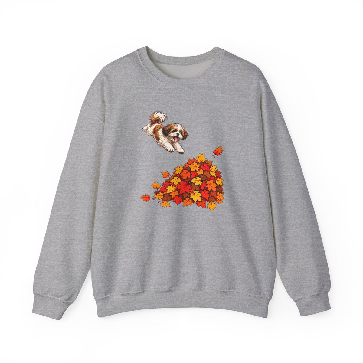 Shih Tzu Fall Leaves Crewneck Sweatshirt