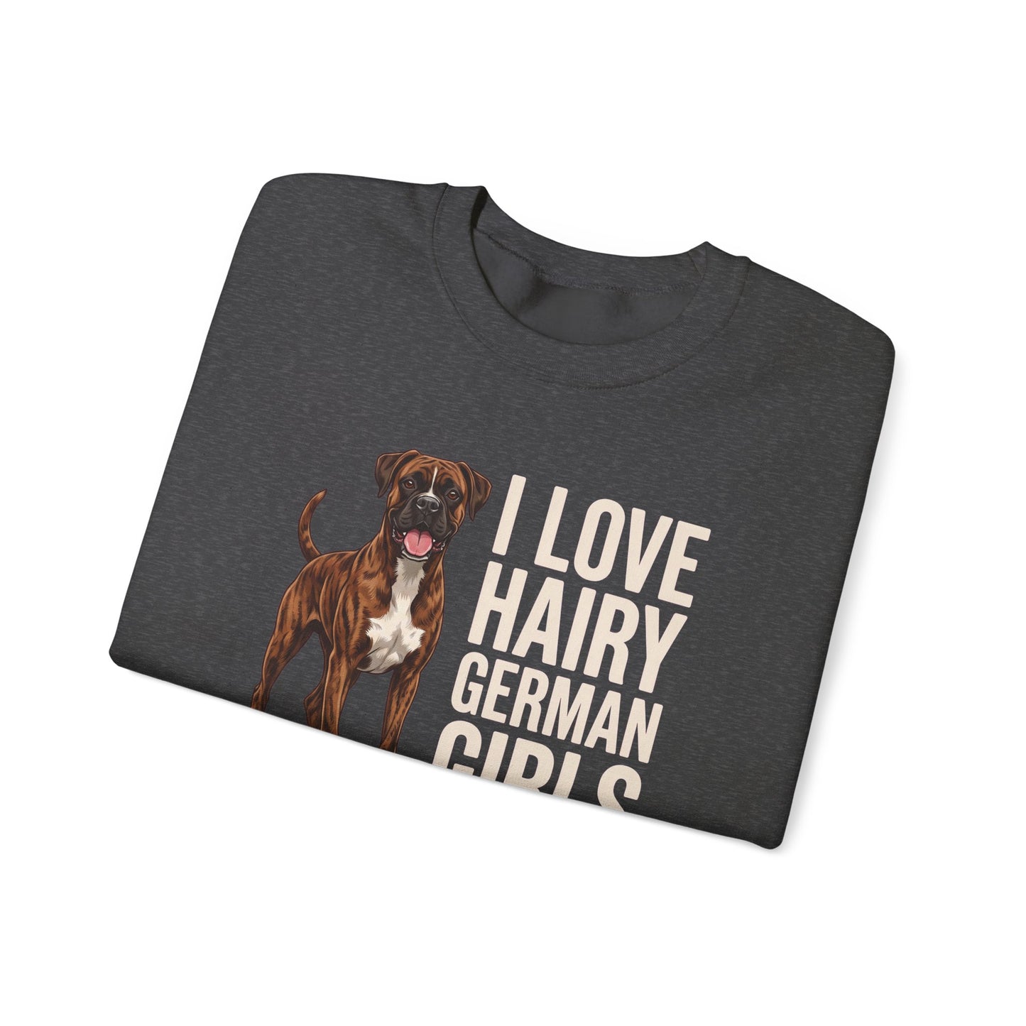 Brindle Boxer Hairy German Girls Crewneck Sweatshirt