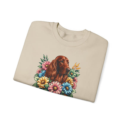 Irish Setter Flower Wreath Crewneck Sweatshirt
