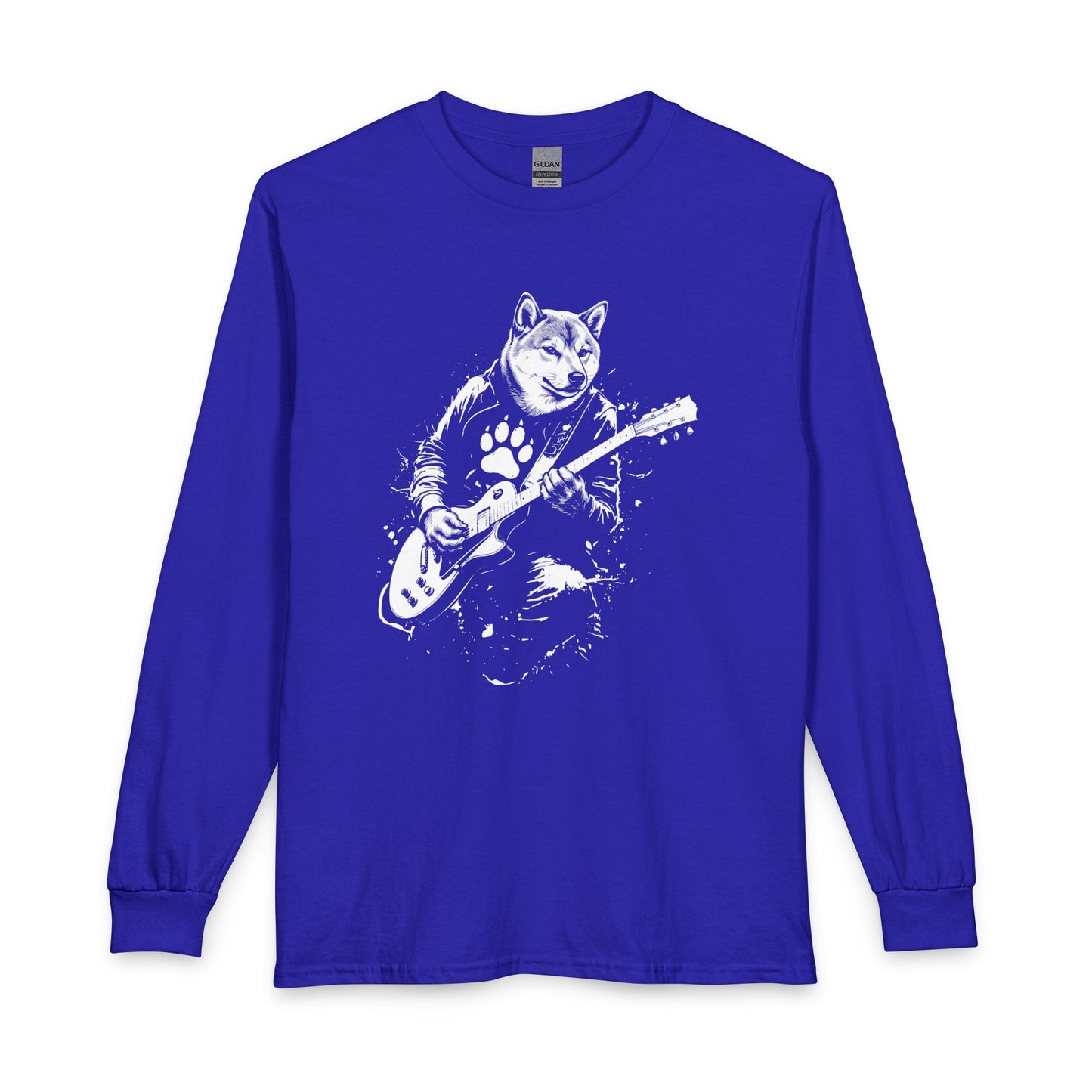 Shiba Inu Guitar Long Sleeve Royal