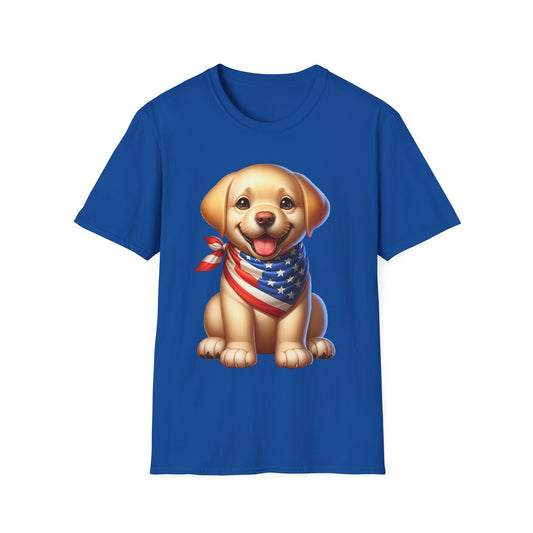 Labrador Puppy USA Flag Tee