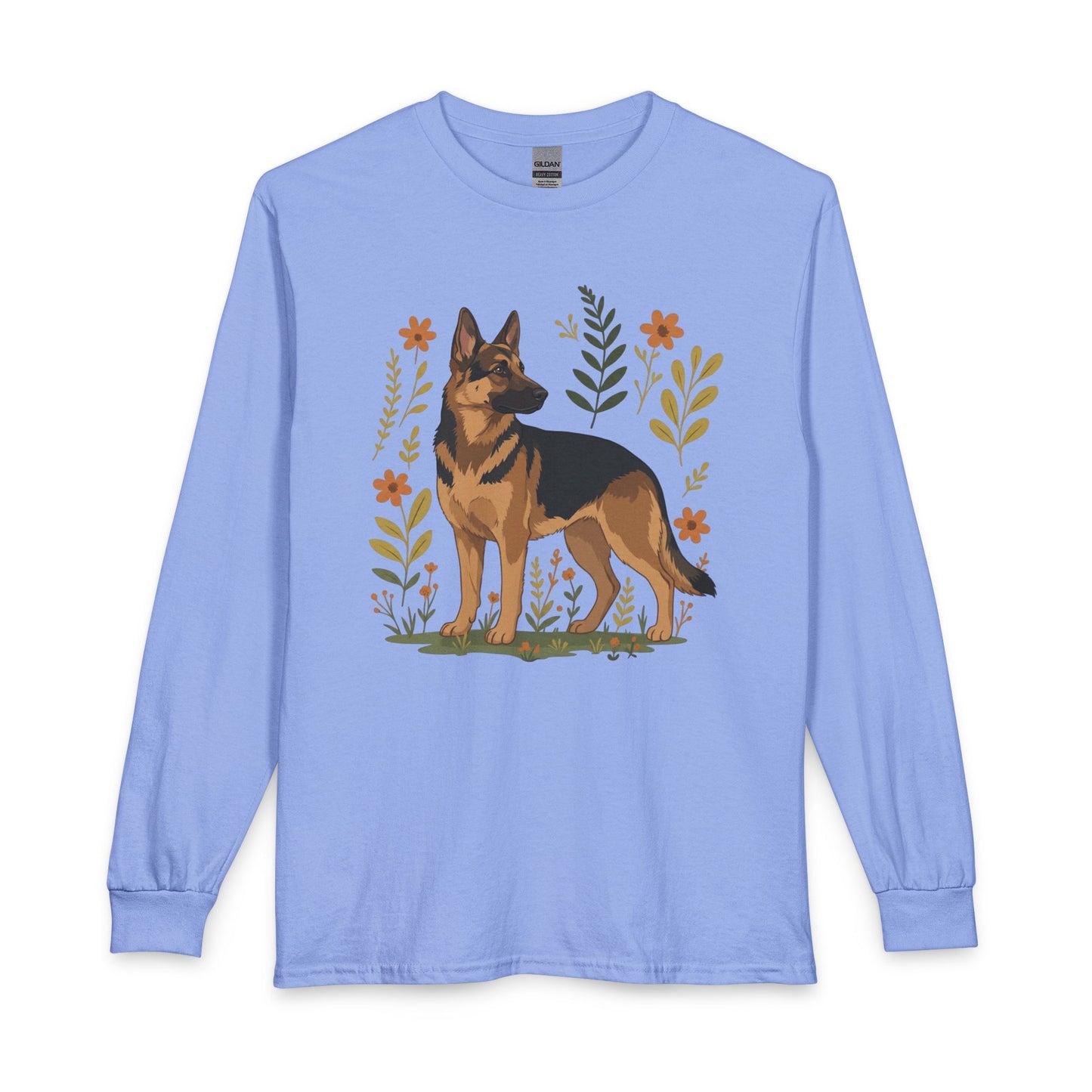 German Shepherd Flowers Long Sleeve