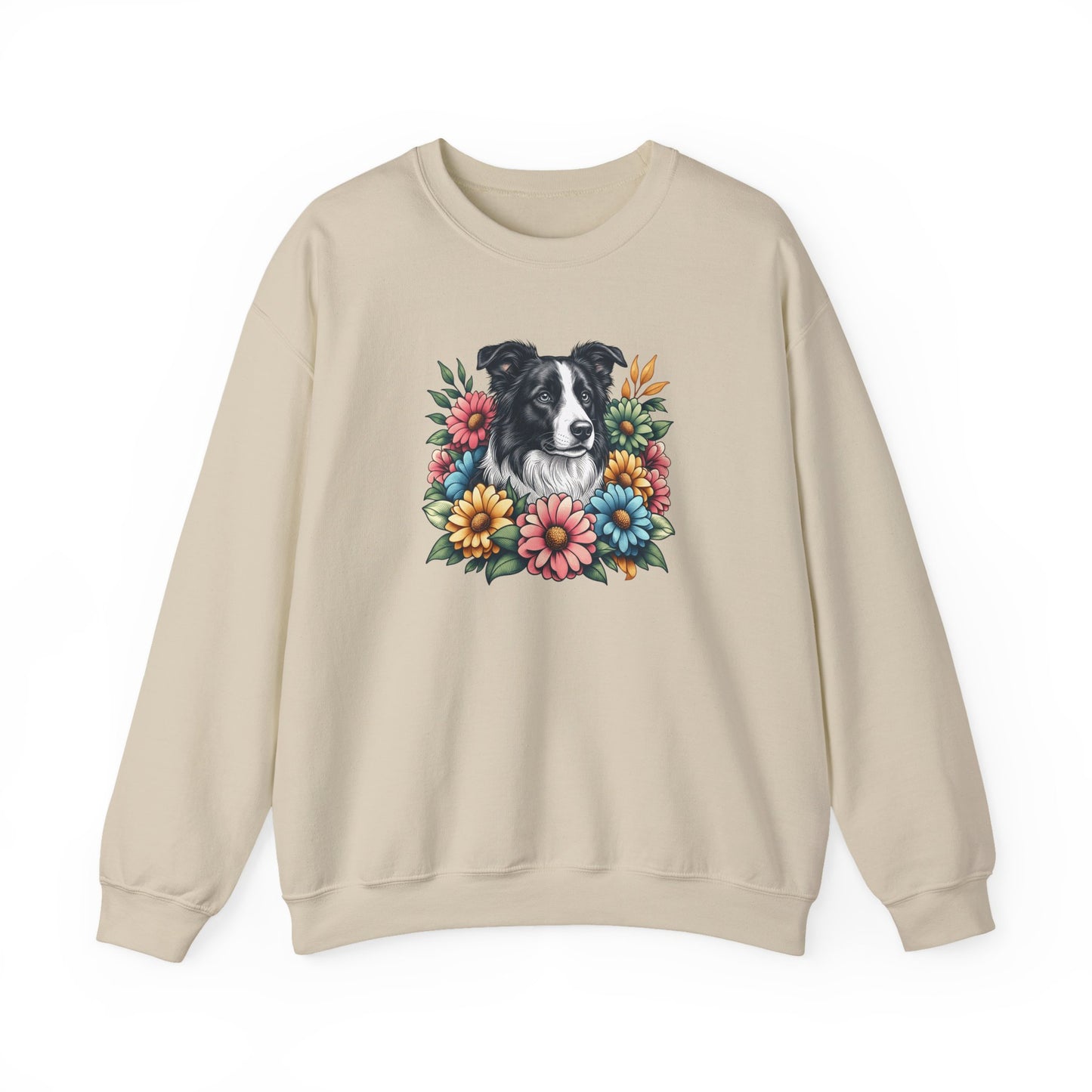 Border Collie Flowers Crewneck Sweatshirt