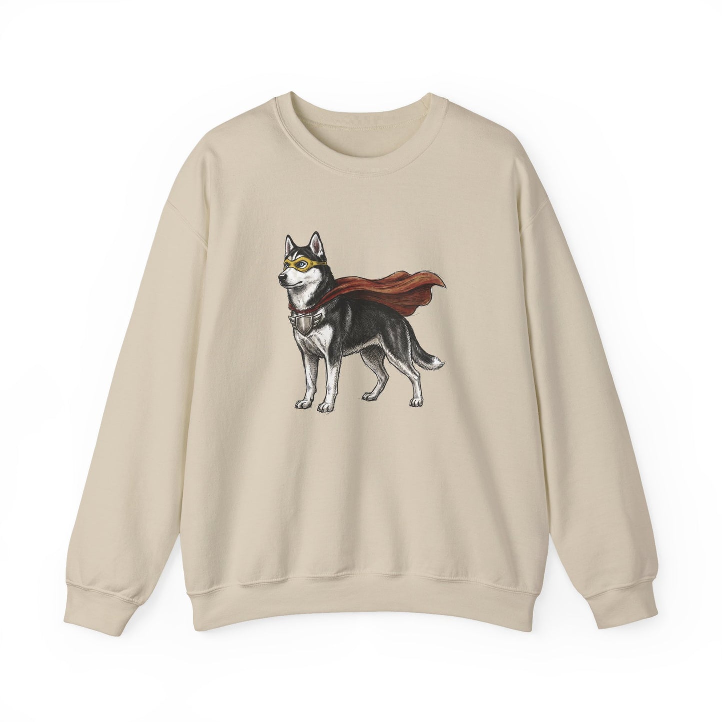 Husky Superhero Crewneck Sweatshirt Sand