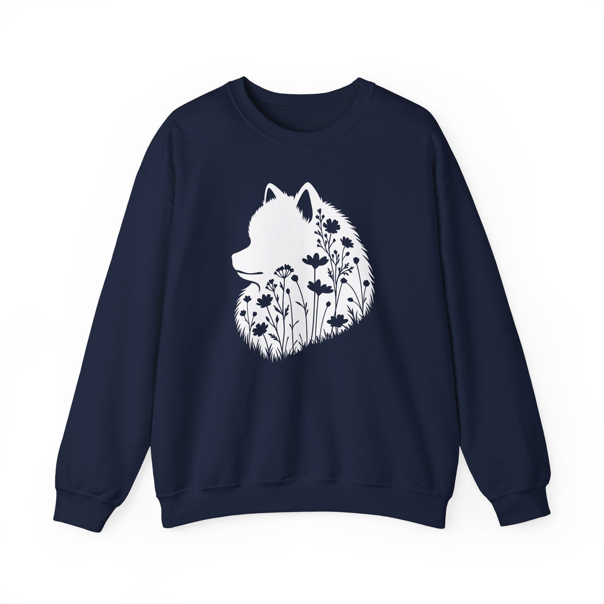 Pomeranian Flowers Crewneck Sweatshirt