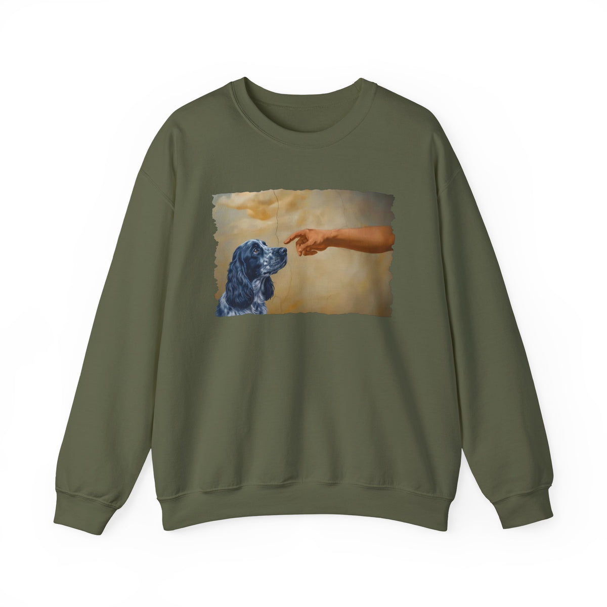 God Creates Blue Roan Cocker Spaniel Crewneck Sweatshirt