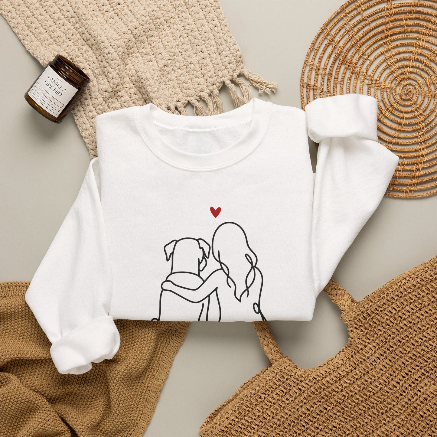 Boxer and Girl Crewneck Sweatshirt