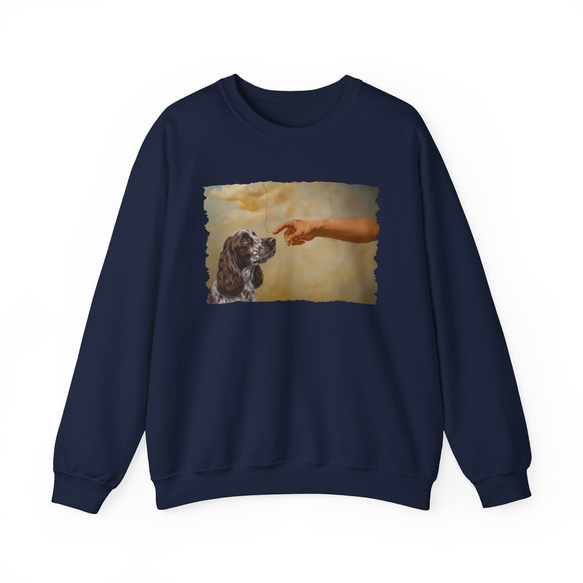 God Creates Liver Roan Cocker Spaniel Crewneck Sweatshirt