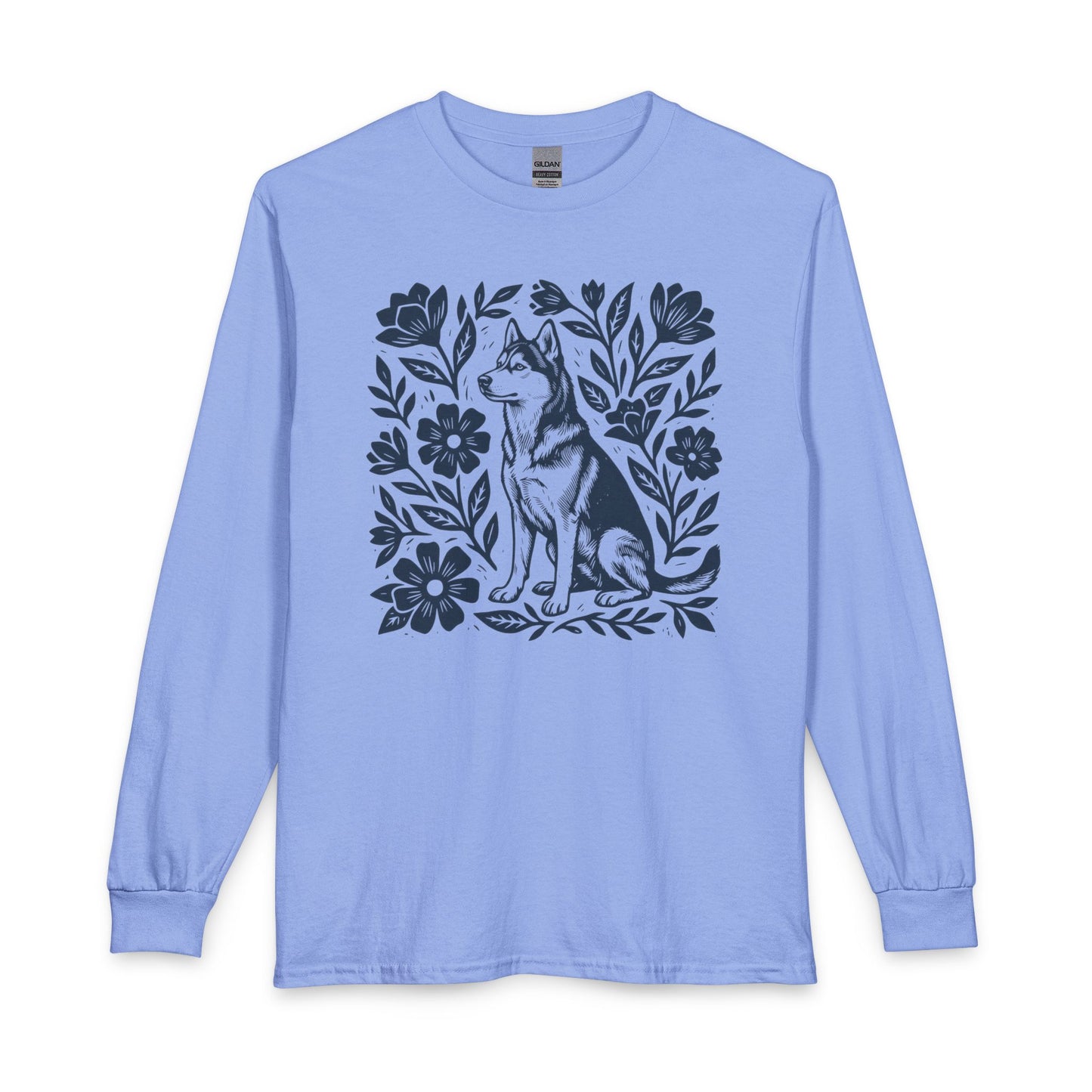 Husky Linocut Long Sleeve