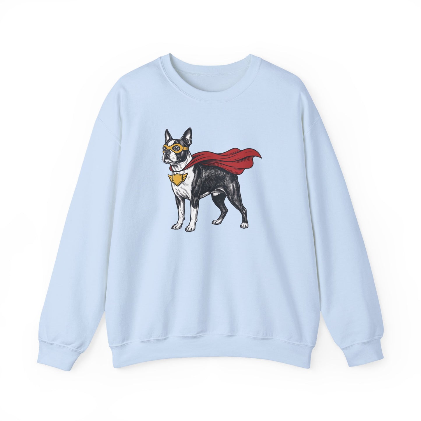 Boston Terrier Superhero Crewneck Sweatshirt