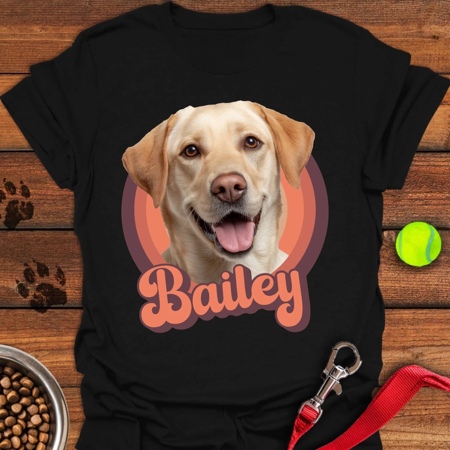 Personalized Labrador Portrait Unisex Softstyle T-Shirt Black