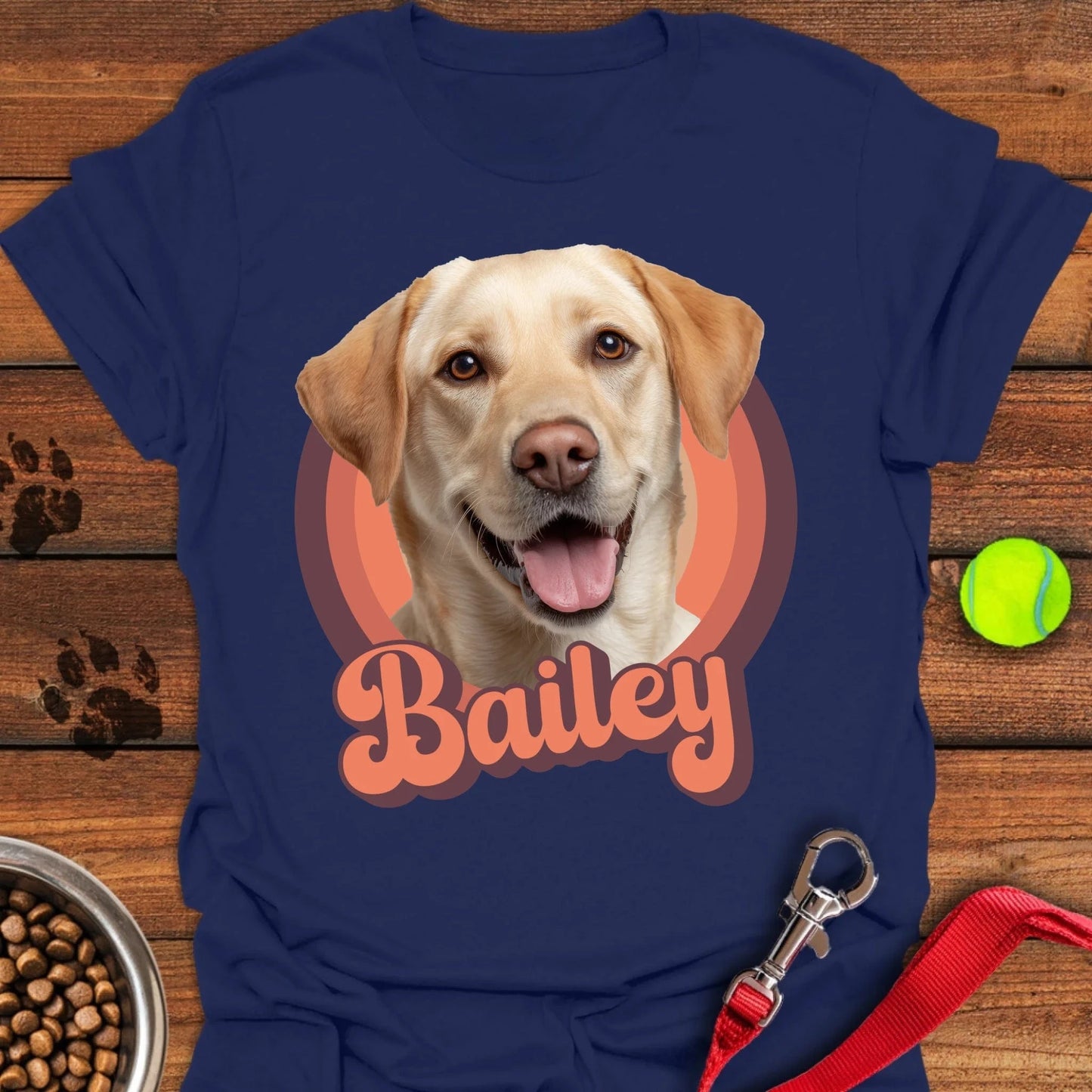 Personalized Labrador Portrait Unisex Softstyle T-Shirt Navy
