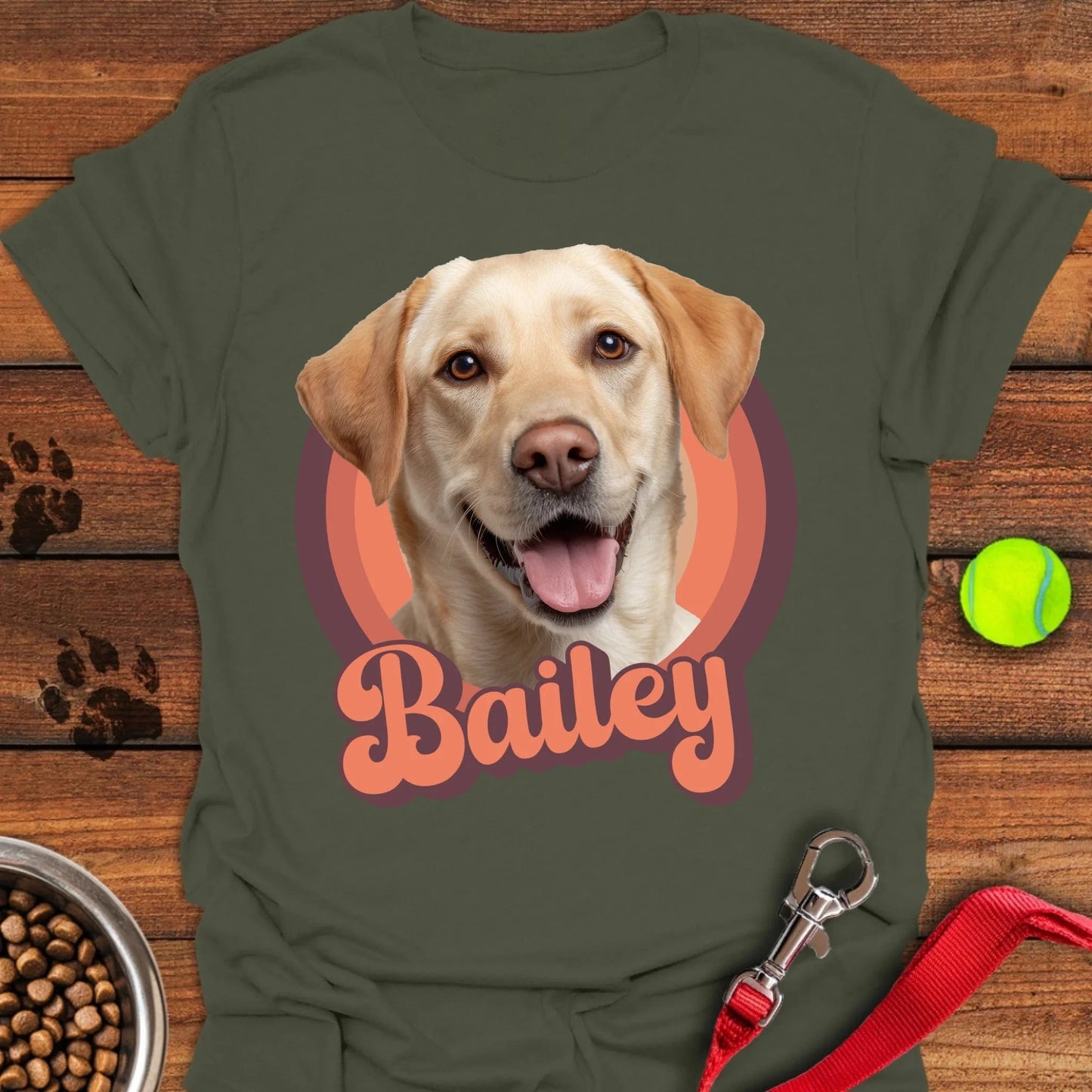 Personalized Labrador Portrait Unisex Softstyle T-Shirt Military Green