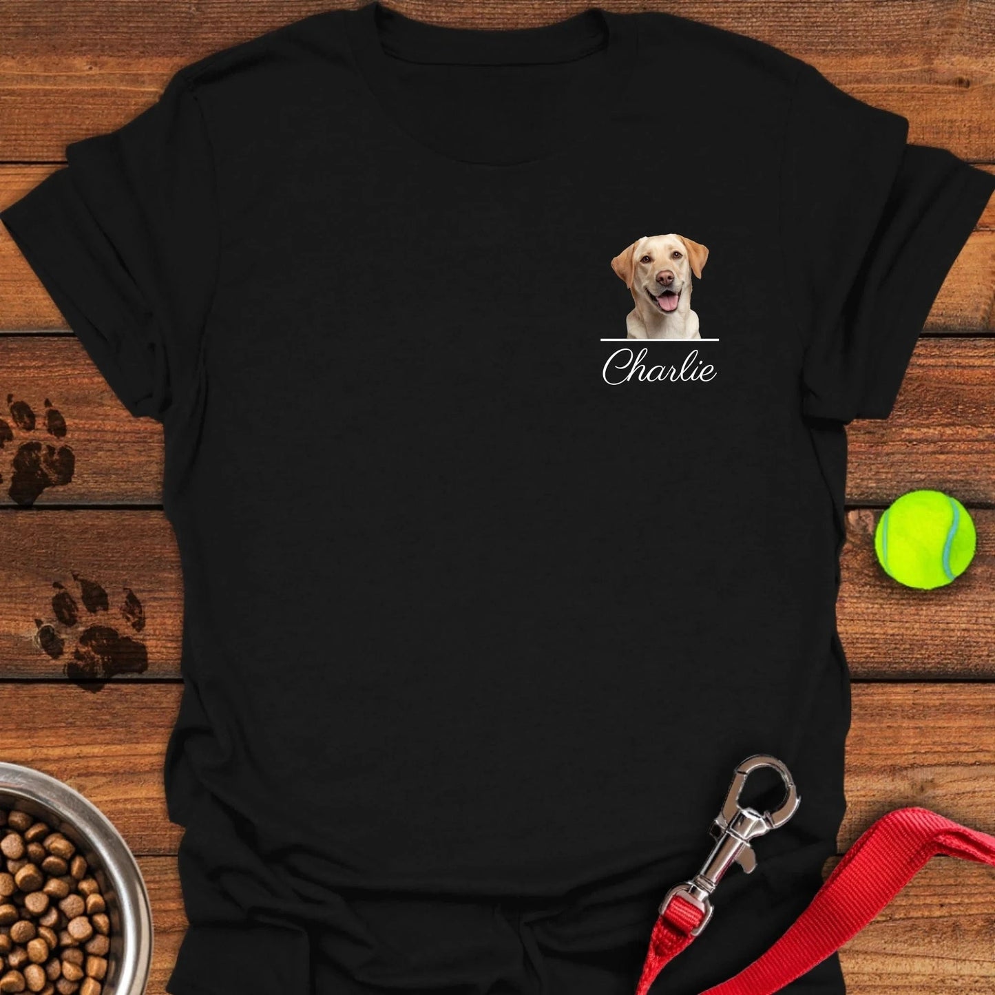 Personalized Subtle Chest Dog Unisex Softstyle T-Shirt Black