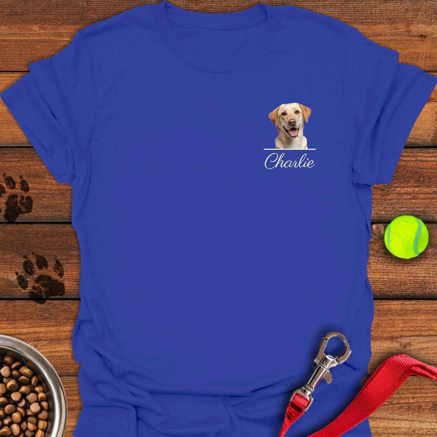 Personalized Subtle Chest Dog Unisex Softstyle T-Shirt Royal