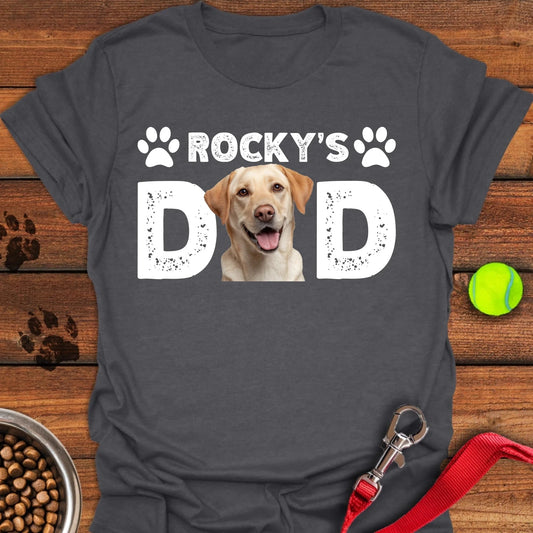 Personalized Lab Dad T-Shirt Unisex Softstyle T-Shirt Dark Heather