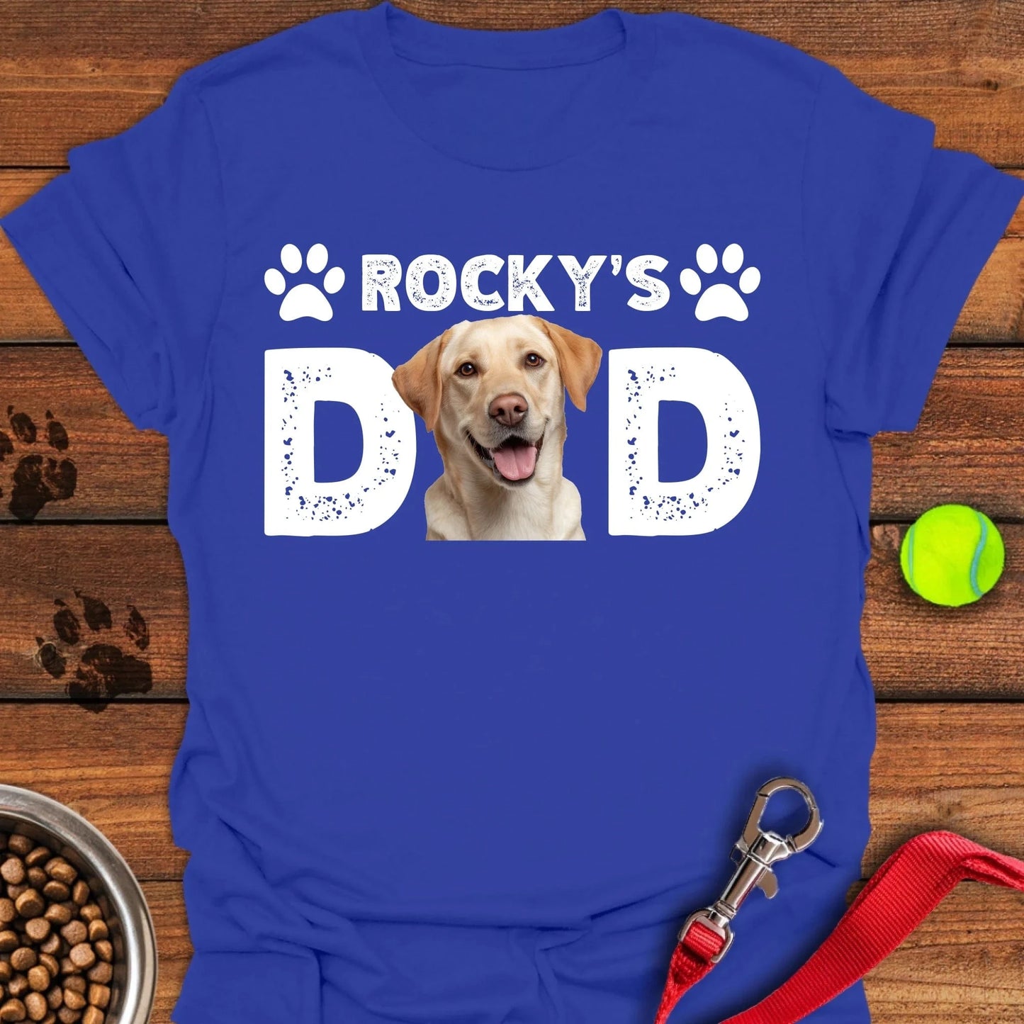 Personalized Lab Dad Unisex Softstyle T-Shirt Royal